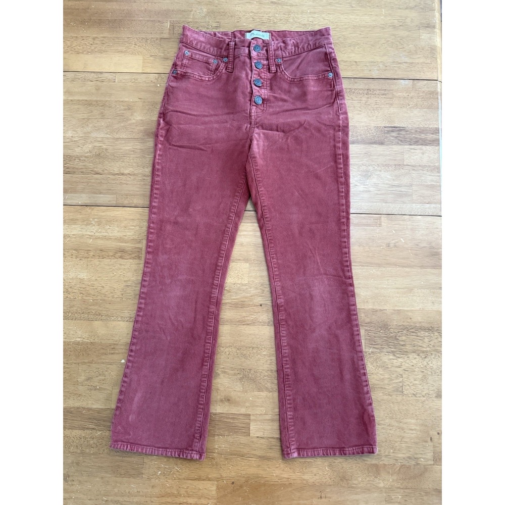 MADEWELL‎ Jeans W Sz 26 Cali Demi-Boot Button Fly Corduroy Pants Burnt Orange